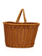 Корзина плетёная для хранения, 25×19×15 см, ручка h=17 см, пластиковая, коричневая - фото 68976913