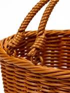 Корзина плетёная для хранения, 25×19×15 см, ручка h=17 см, пластиковая, коричневая - фото 68976916