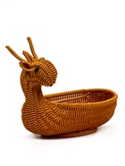 Корзина плетёная для хранения «Олень», 30×23×30 см, пластиковая, коричневая - фото 68976919