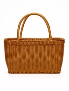 Корзина плетёная для хранения, 35×22×21 см, ручка h=17 см, пластиковая, коричневая - фото 68976929