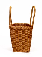 Корзина плетёная для хранения, 35×22×21 см, ручка h=17 см, пластиковая, коричневая - фото 68976930