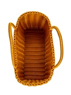 Корзина плетёная для хранения, 35×22×21 см, ручка h=17 см, пластиковая, коричневая - фото 68976934