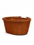 Корзина плетёная для хранения, 39×31×18 см, ручка h=17 см, пластиковая, коричневая - фото 68976936