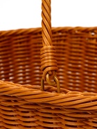 Корзина плетёная для хранения, 39×31×18 см, ручка h=17 см, пластиковая, коричневая - фото 68976940