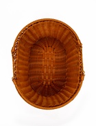 Корзина плетёная для хранения, 39×31×18 см, ручка h=17 см, пластиковая, коричневая - фото 68976942