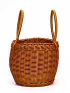 Корзина плетёная для хранения, 32×25×21 см, ручка h=17 см, пластиковая, коричневая - фото 68976945