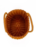 Корзина плетёная для хранения, 32×25×21 см, ручка h=17 см, пластиковая, коричневая - фото 68976949