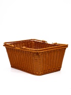 Корзина плетёная для хранения, 40×31×17 см, ручка h=17 см, пластиковая, коричневая - фото 68976951