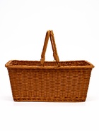 Корзина плетёная для хранения, 40×31×17 см, ручка h=17 см, пластиковая, коричневая - фото 68976952