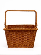 Корзина плетёная для хранения, 40×31×17 см, ручка h=17 см, пластиковая, коричневая - фото 68976953