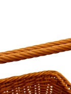 Корзина плетёная для хранения, 40×31×17 см, ручка h=17 см, пластиковая, коричневая - фото 68976956