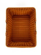 Корзина плетёная для хранения, 40×31×17 см, ручка h=17 см, пластиковая, коричневая - фото 68976957