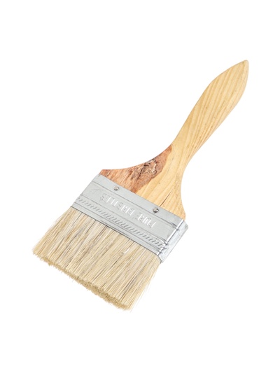 УЦЕНКА Кисть плоская ТУНДРА, смешанная щетина, деревянная рукоятка, 3", 75 мм