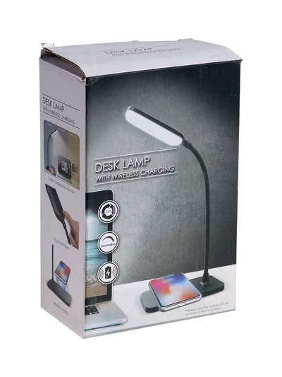 УЦЕНКА Настольная лампа с беспроводной зарядкой, GMV-0265, 15 Вт, белая