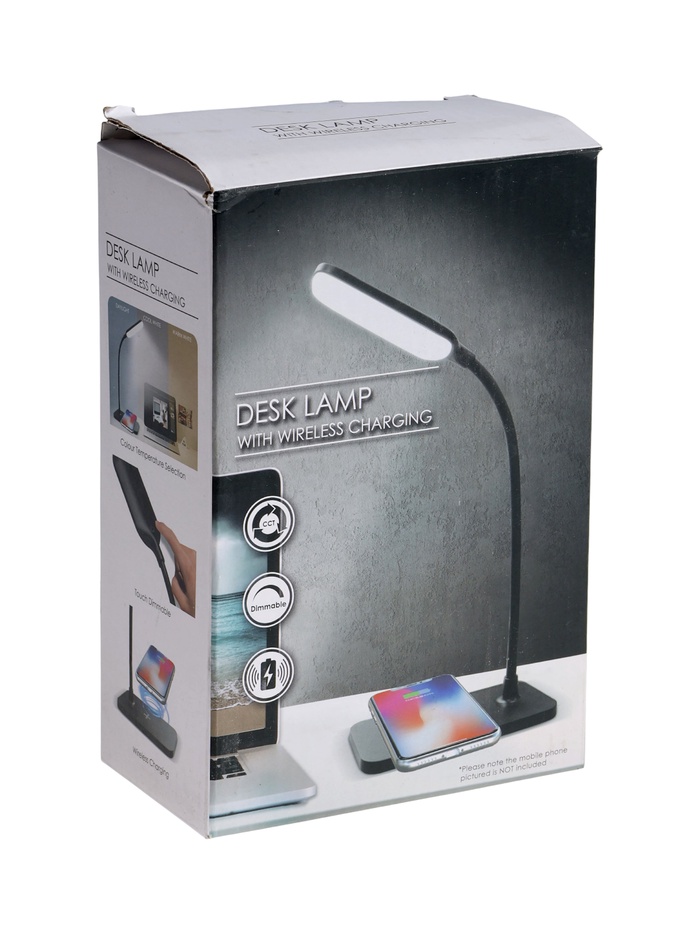 УЦЕНКА Настольная лампа с беспроводной зарядкой, GMV-0265, 15 Вт, белая - Фото 1