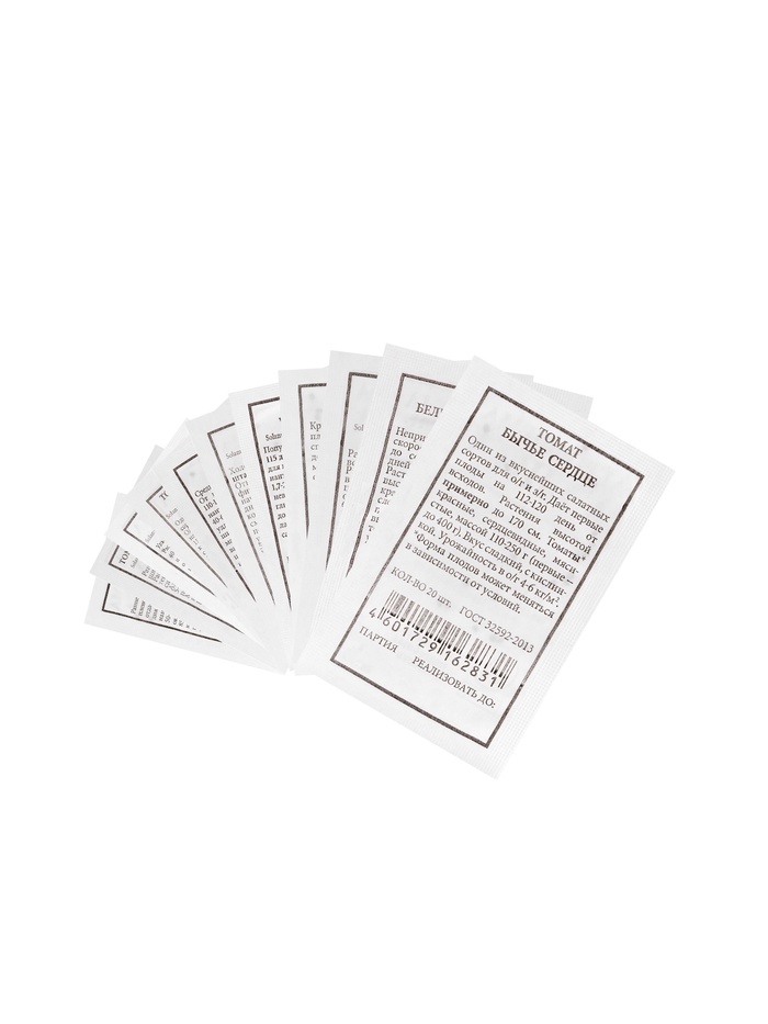 Набор семян Томаты низкорослые для открытого грунта и теплиц «Бычье сердце»