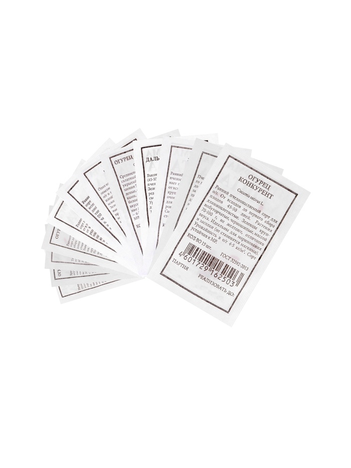 Набор семян Огурец для открытого грунта и теплиц, набор 12 шт.