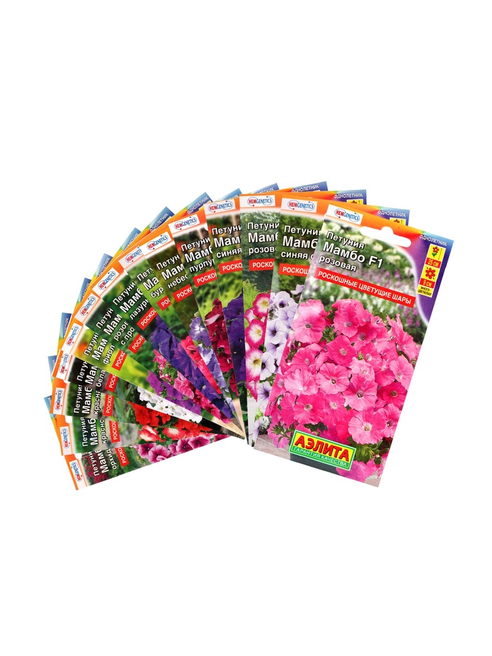 Набор семян Петуния «Мамбо» F1 многоцветковая, 14 сортов