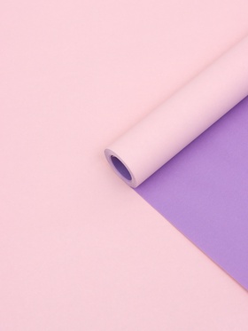 Бумага упаковочная крафт, двусторонняя, розовый, фиолетовый, 0.68×10±5% м