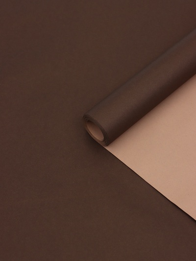 Бумага упаковочная крафт, двусторонняя, шоколадный, коричневый, 0.68×10±5% м