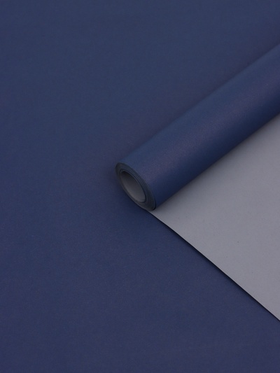 Бумага упаковочная крафт, двусторонняя, серый, синий, 0.68×10±5% м