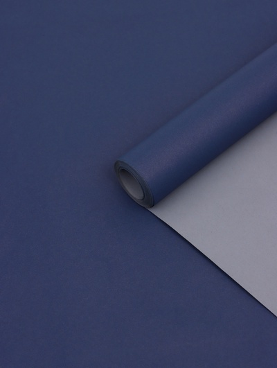 Бумага упаковочная крафт, двусторонняя, серый, синий, 0.68×10±5% м
