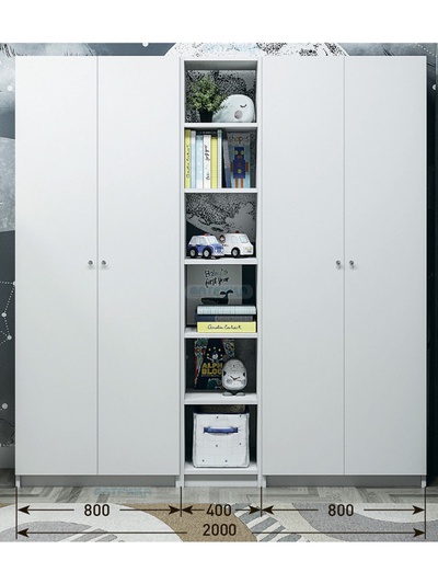 Модульная система «Радуга–4», комплект 3 предмета, 2000 мм, цвет белый