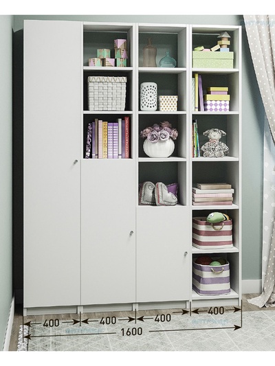 Модульная система «Радуга–6», комплект 4 предмета, 1600 мм, цвет белый