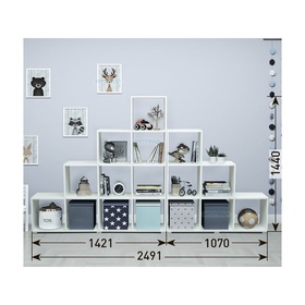 Модульная система «Радуга–11», комплект 2 предмета, 2491×1440 мм, цвет белый