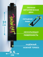 УЦЕНКА Самокат-снегокат 2 в 1 Snow Cat, колёса 100 мм, чёрный - Фото 2