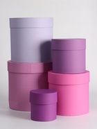 УЦЕНКА Набор круглых коробок 5 в 1 «Лаванда» 20×20×20 - 11×11×11 см 10986884