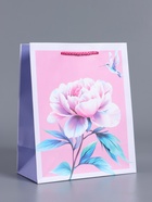 Пакет подарочный ламинированный «Весеннее чудо», сиреневый с розовым, 18×22.3×10 см - фото 68977311