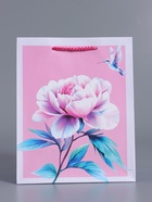 Пакет подарочный ламинированный «Весеннее чудо», сиреневый с розовым, 18×22.3×10 см - фото 68977312