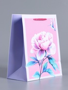 Пакет подарочный ламинированный «Весеннее чудо», сиреневый с розовым, 18×22.3×10 см - фото 68977314