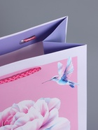 Пакет подарочный ламинированный «Весеннее чудо», сиреневый с розовым, 18×22.3×10 см - фото 68977315