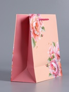 Пакет подарочный ламинированный «Цветы», нежно - розовый, 18×22.3×10 см - фото 68977320