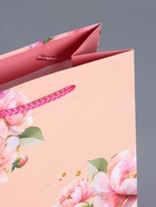 Пакет подарочный ламинированный «Цветы», нежно - розовый, 18×22.3×10 см - фото 68977321