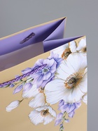 Пакет подарочный ламинированный «Самой нежной», бежевый - сиреневый, 18×22.3×10 см - фото 68977327