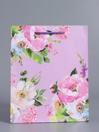 Пакет подарочный ламинированный «Радость», сиреневый, 18×22.3×10 см - фото 68977336