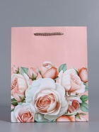 Пакет подарочный ламинированный «Улыбайся», пыльно - розовый, 18×22.3×10 см - фото 68977342