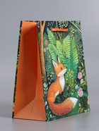 Пакет подарочный ламинированный «Лесные жители», зелёный, 18×22.3×10 см - фото 68977350