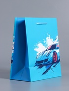 Пакет подарочный ламинированный «Мужчине», голубой, 18×22.3×10 см - фото 68977356