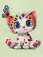 Пакет подарочный ламинированный «Маленький котенок», мятный - голубой, 18×22.3×10 см - фото 68977361