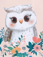 Пакет подарочный ламинированный «Мудрая совушка», бежевый - бирюзовый, 18×22.3×10 см - фото 68977367