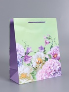 Пакет подарочный ламинированный «Цветы», 26×12×32 см - фото 68977425