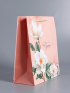 Пакет подарочный ламинированный «От всей души», персиковый, 26×12×32 см - фото 68977458