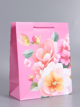 Пакет подарочный ламинированный «Счастья и радости», 26×12×32 см