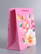 Пакет подарочный ламинированный «Счастья и радости», 26×12×32 см - фото 68977488