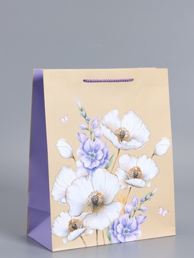Пакет подарочный ламинированный «Цветочное настроение», 26×12×32 см