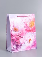 Пакет подарочный ламинированный «Пионы», 26×12×32 см - фото 68977503